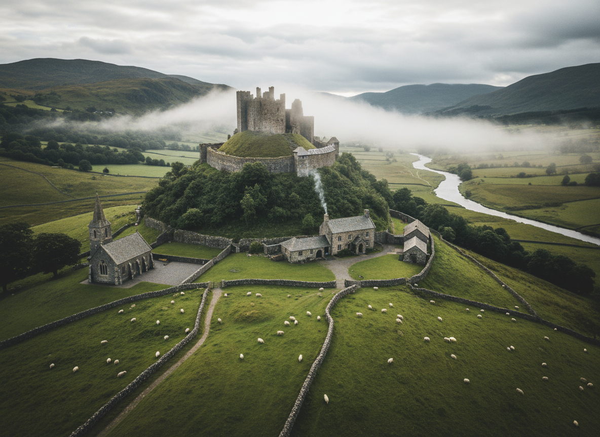 Artist representation of a Norman castle